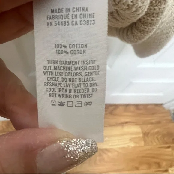 Aerie Cream Henley Sweater XS | 100% Cotton | Relaxed Fit Neutral Top - Picture 5 of 5